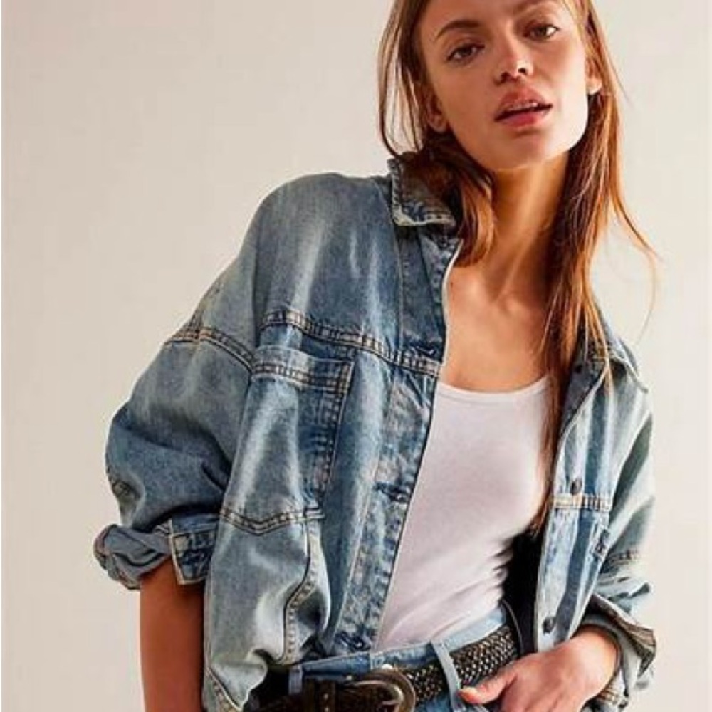 We The Free Blue Denim Jacket